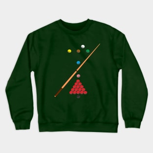 Snooker  design showing all the balls as they are on the table. Crewneck Sweatshirt